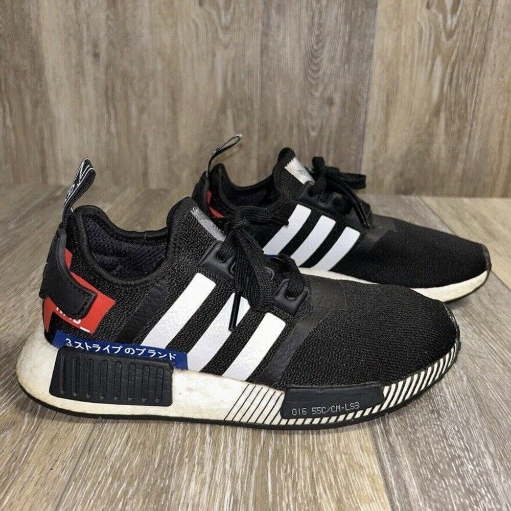Adidas NMD R1 EF2310 Youth US Size 5.5 Black Red White Running Sneaker Shoes